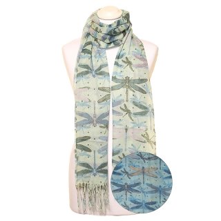 LS188 -PK12 LADIES LIGHT WEIGHT DRAGON FLY PRINT SCARF LS188 -PK12 LADIES LIGHT WEIGHT DRAGON FLY PRINT SCARF