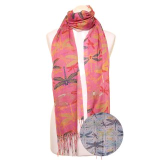 LS189 -PK12 LADIES LIGHT WEIGHT DRAGON FLY PRINT SCARF LS189 -PK12 LADIES LIGHT WEIGHT DRAGON FLY PRINT SCARF