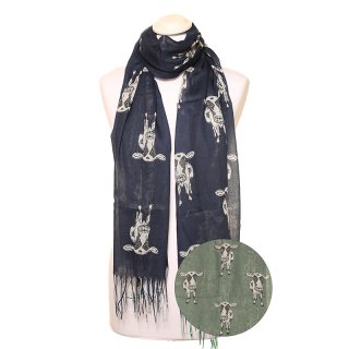 LS190 -PK12 LADIES LIGHT WEIGHT COW PRINT SCARF LS190 -PK12 LADIES LIGHT WEIGHT COW PRINT SCARF