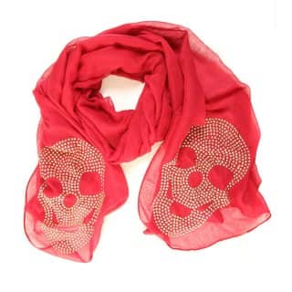 Wholesale ladies skye diamonte lightweight scarf in red