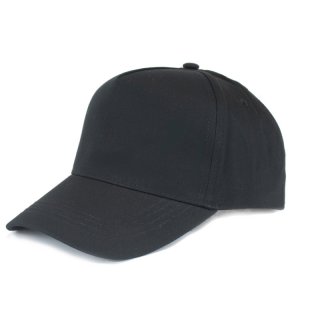 PB5P-BK- PK OF 12 5 PANEL BLACK B.BALL CAP