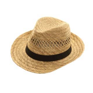 Wholesale mens straw fedora with black band