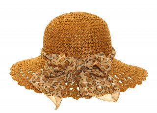 S120-Womens crushable straw with printed S120 - WOMEN'S CRUSHABLE STRAW/PRINTED BAND