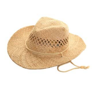 Wholelsae mens natural cowboy hat with elastic band