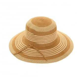 S183 - LADIES 2-TONE STRIPEY STRAW HAT