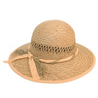 S24-Womens straw with ribbon band