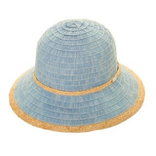 S252-Womens tapered straw short brim hat Wholesale womens light blue tapered straw short brim hat