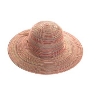 Wholesale womens wide brim multi-coloured straw hat