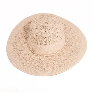 S313-Ladies wide brim with crochet Wholesale ladies wide brim straw hat with crochet