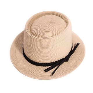 S330-Ladies short brim straw hat with plaited band