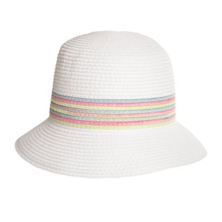S335-Ladies straw hat with coloured band