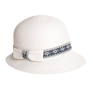 S336-Ladies straw hat with detail band/straw bow