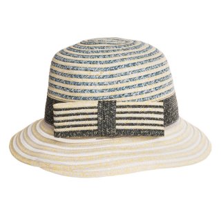 S341-Ladies short brim stripe hat with bow