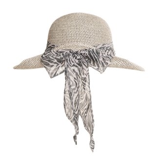 S360-Ladies straw hat with scarf band