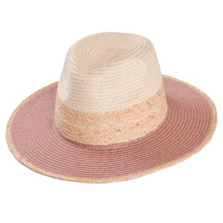 S387-Ladies straw/raffia fedora hat Wholesale ladies straw/raffia fedora hat