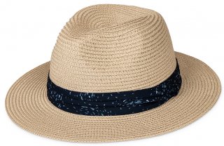 S440- MENS STRAW FEDORA WITH RIBBON BAND