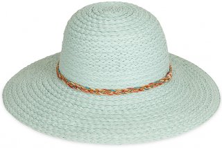 S463- LADIES WIDE BRIM STRAW HAT WITH DETAIL BAND