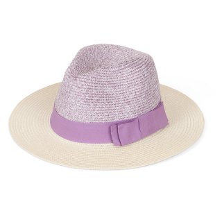 S490-LADIES STRAW FEDORA