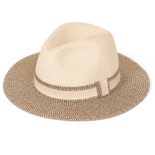 S491-LADIES STRAW FEDORA