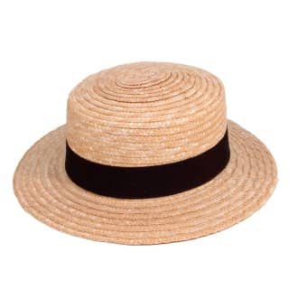 Wholesale straw boater with black band