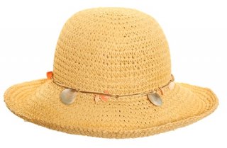 S89 - WOMEN'S CRUSHABLE STRAW HAT / SHELL BAND