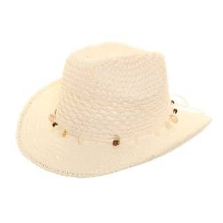 SC21 - GIRLS CRUSHABLE STRAW COWBOY WITH SHELL BAND