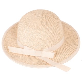 SC66-Girls short brim straw with ribbon band Wholesale girls natural short brim straw with ribbon band