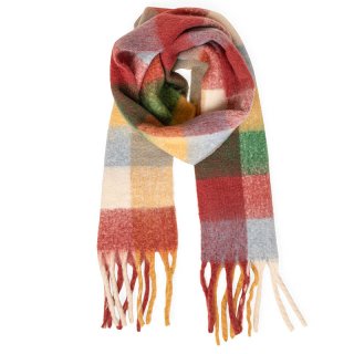 SCARF119- PK OF 6- LADIES OVERSIZED SCARF WITH LARGE CHECK