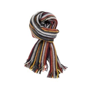 SCARF130- PK OF 12- MENS STRIPE COLOUR SCARF