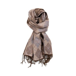 SCARF133-PK OF 12-  MENS DIAMOND PRINT SCARF