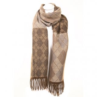 SCARF133-PK OF 12- MENS DIAMOND PRINT SCARF