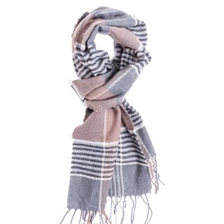 SCARF95-Mens check scarf Wholesale mens brown check scarf