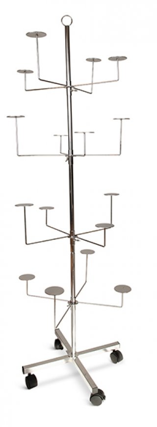 STAND4SLV - SILVER HAT DISPLAY STAND WITH ARMS