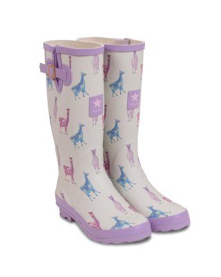 WF151- LADES ALPACA PRINT RUBBER WELLINGTONS