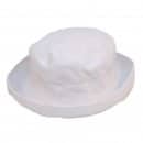 Bulk linen sun hat with turn up brim in white