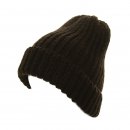 Wholesale ladies chunk knit baggy ski hat in black