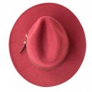 A1338 BG-  BURGUNDY LADIES  FELT FEDORA WITH STUD BELT BAND