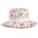 Wholesale ladies reversible bird red print wide brim