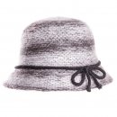 Wholesale ladies wool blend grey cloche featuring a detailed band