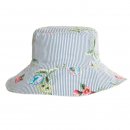 Wholesale Cotton hat for ladies with blue floral Pinstripe design