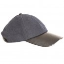 Wholesale baseball cap with navy faux leather peak