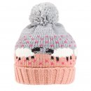 Wholesale pink ladies sheep print knitted bobble hat
