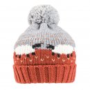 Wholesale maroon ladies sheep print knitted bobble hat