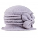 Wholesale crushable grey wool hat with bow detail