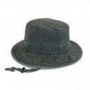 A1569BS - MENS WASHED AUSSIE STYLE HAT BLK/STONE