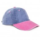 Wholesale adults unisex washed baseball cap with pink peak and developed from cotton