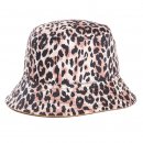 Wholesale ladies reversible leopard print bucket hat developed from cotton and polyester