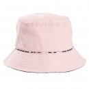 Wholesale ladies pink coloured reversible leopard print bucket hat developed from cotton and polyester