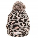 A1607- LADIES LEOPARD PRINT THINSULATE BOBBLE HAT