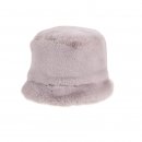 A1610- LADIES FULL FAUX FUR BUCKET HAT WITH FLEECE LINING